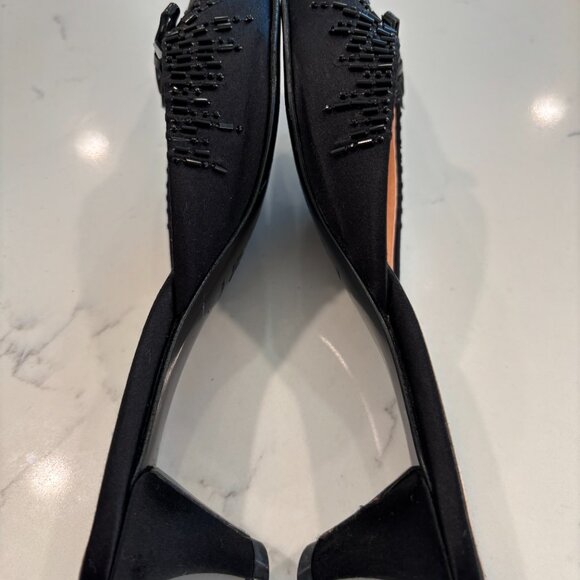 Prada Vintage Beaded Bow Satin Mule Heels Size 37 - Picture 4 of 10